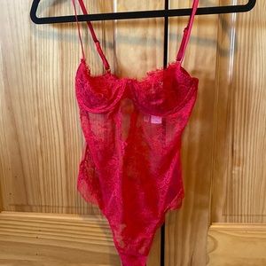 Victorias Secret red lace teddy